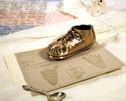 Newborn Footprint and Cooper Baby Shoe