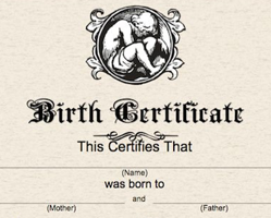 Birth Certificate Blank Image