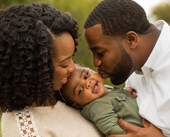 African American family, mother, child and father