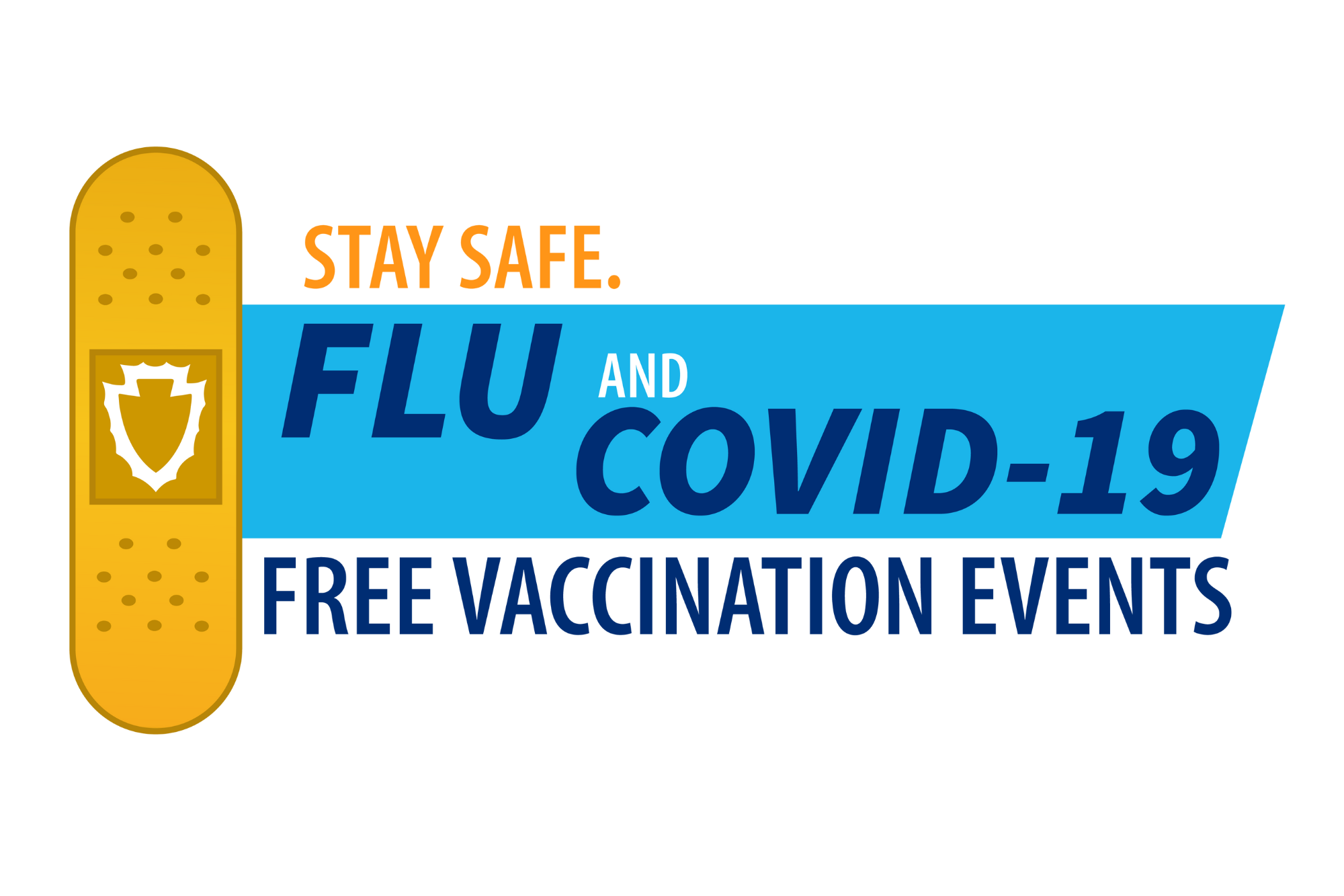Flu and COVID-19 free vaccination events icon