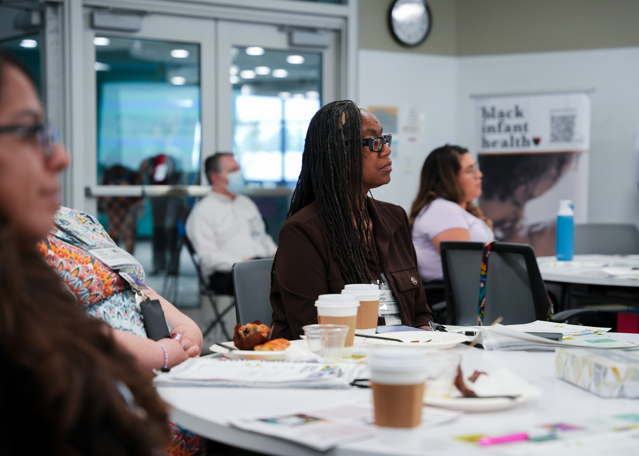 Elizabeth Sneed-Berrie listens in during a panel discussion.